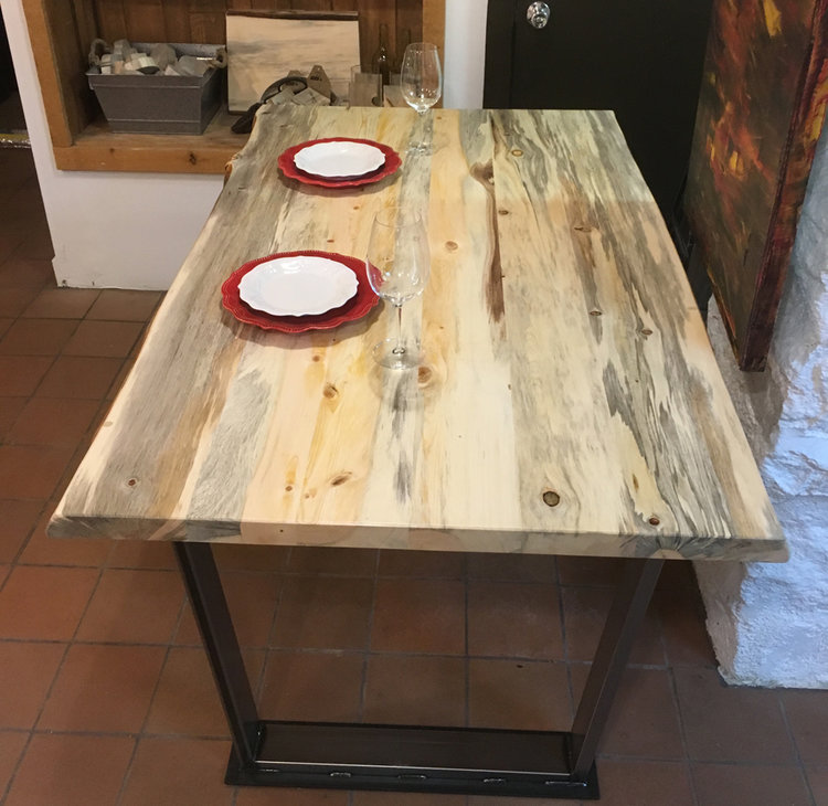 Beetle+Kill+Blue+Stain+Steel+Welded+Base+Diner+Table