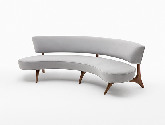 Floating Curved Sofa from Holly Hunt's Vladimir Kagan Collection
