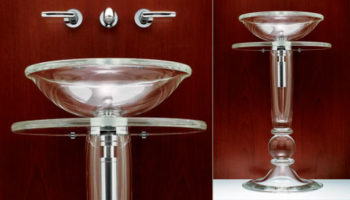 Vitraform Brings Blown Glass to the Bathroom with Coppa Pedestal