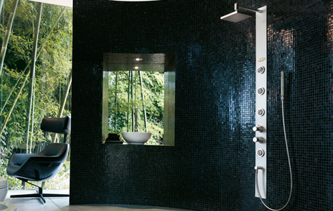Jacuzzi in the Shower: Super-Slim Panels and Columns
