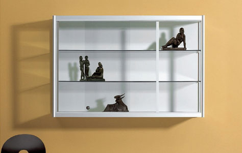 Wall Mounted Bookshelf With Glass Doors, Bookcase Wall Unit With Glass Doors