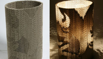 Fluted Cardboard Furniture by Giles Miller