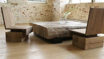Upcycled Beams To Hold Your Coffee Mug; The Raft Table by Andre Joyau