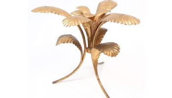Exotic Splendor: Italian Gold Leaf Palm Frond Table