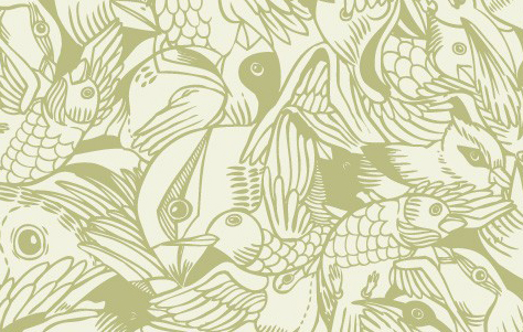 The Bird Flurry Pattern Wall Tiles by Blik