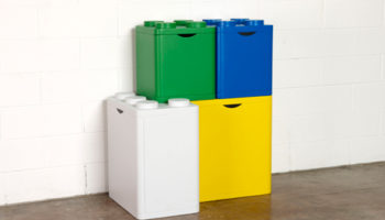 The LEGO-like Leco Recycling Containers by Flussocreative