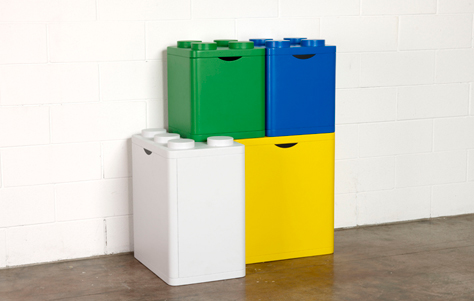 The LEGO-like Leco Recycling Containers by Flussocreative