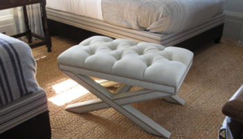 The Tufted Wallis Bench by S.R. Gambrel, Inc.