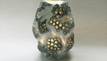 Black Fringed Porcelain Luminary by Andrew DeWitt