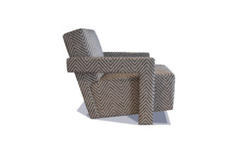 Angular and Geometric Upholstered Chair: Arnaud by Perez