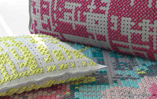 GAN rugs, Canevas Collection, Charlotte Lancelot, flooring, rugs, Spanish design, cross stitch, pixels,
