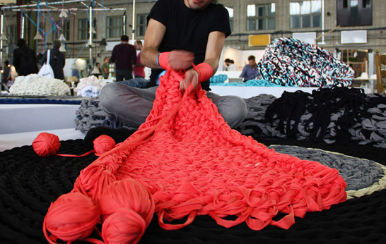Andrea Brena’s Knitted Army at Bauhaus Archive, Berlin