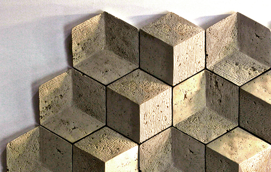 Giovanni Barbieri, Italy, stone, marble, travertine, recycled, Exciton, tile, relief tile