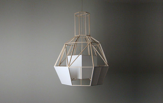 Daniel Hulsenbergen, balsa wood, Oracover, lightweight lamps, pendant lamp, Dutch Design, Studio Daniel