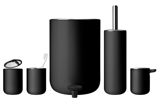 Menu, Norm Bath, NORM Architects, Copenhagen, Danish design, bathroom products, pedal bin, toilet brush, soap dispenser, toothbrush holder, storage,