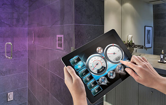 shower, bathroom, steam shower, ThermaSol, ICFF 2013, mobile app, Solitude, smart phone, tablet device,