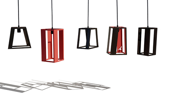 pendant, lamp, lighting, Think Lantern, Think Fabricate, laser-cut, steel, lacquered,