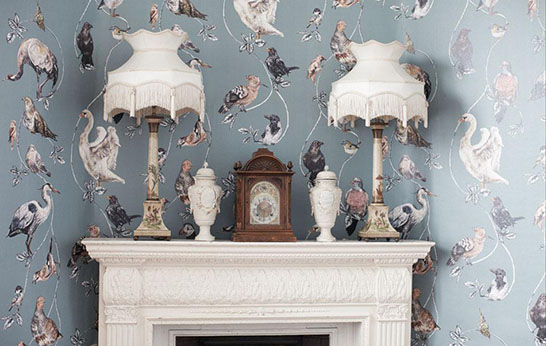 surfaces, textiles, wallpaper, Flights of Fancy Luxury Wallpaper, House of Hackney