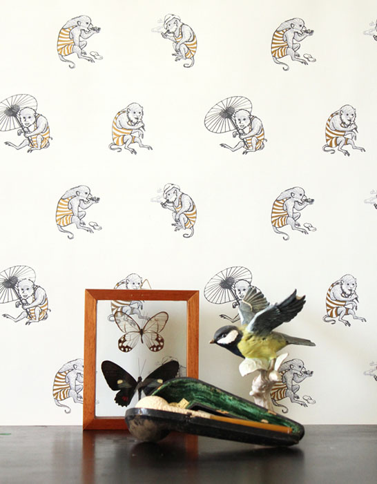 surfaces, textiles, wallpaper, In the Bathhouse Wallpaper, Grow House Grow