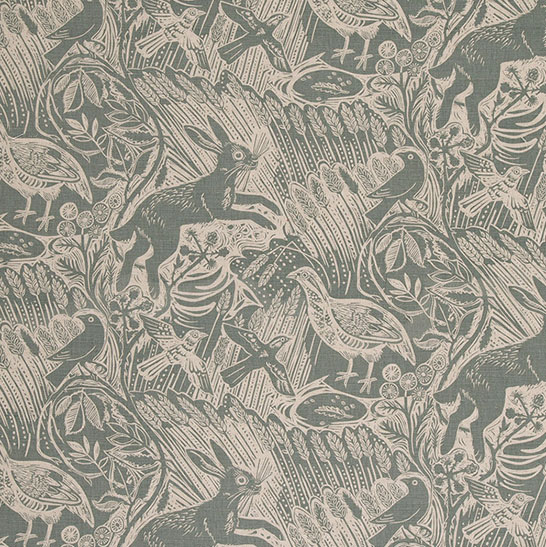 surfaces, textiles, wallpaper,Harvest Hare Wallpaper, Mark Hearld, St. Jude's