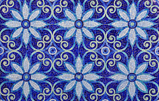 Sara Baldwin, New Ravenna Mosaics, Delft Collection, Natasha jewel glass mosaic
