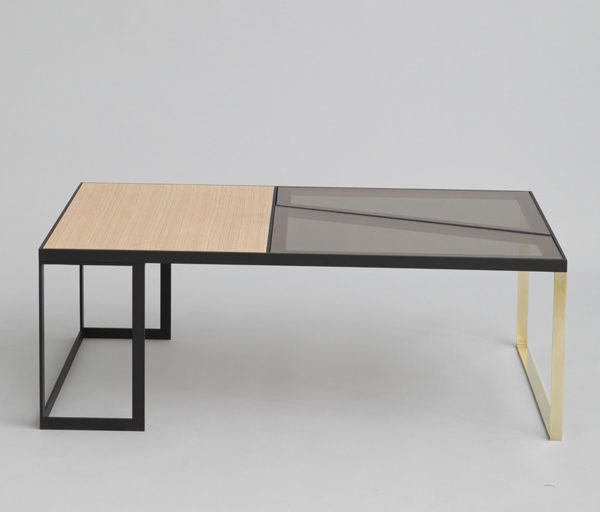 luxury, Hialeah table, Iacoli and Mcallister, wood, steel, brass, glass, Made in the USA,