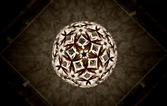 pendant lamp, lighting, shade, diffuser, bamboo, Manuka, David Trubridge, Bloom Lighting Group,