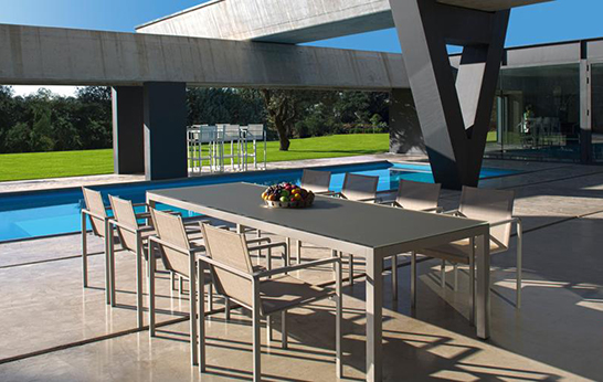 table, chairs, stools, seating, dining, outdoor furniture, Royal Botania, Teak, Batyline, Stamskin,