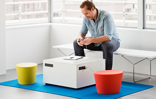 power outlet, meeting table, coffee table, power hub, KnollExtra, Knoll, Power Cube, office, breakout area,