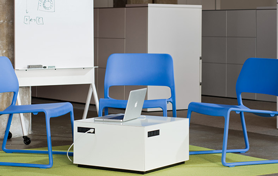 Power Cube by KnollExtra power outlet, meeting table, coffee table, power hub, KnollExtra, Knoll, Power Cube, office, breakout area,