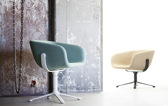 Scoop, KiBiSi, chair, Danish design, upholstered seat, aluminum frame, office chair,