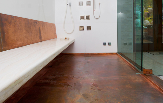 Beautiful Stainless Steel and Copper Shower Pans from Diamond Spas