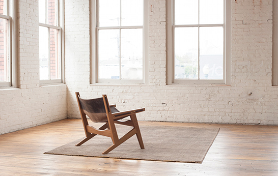 Phloem Studio, Oregon, Ben Klebba, Peninsula Chair, sling chair, leather, wood, Matt Pierce