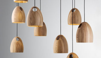 Oak Pendant Lamp by Ross Gardam