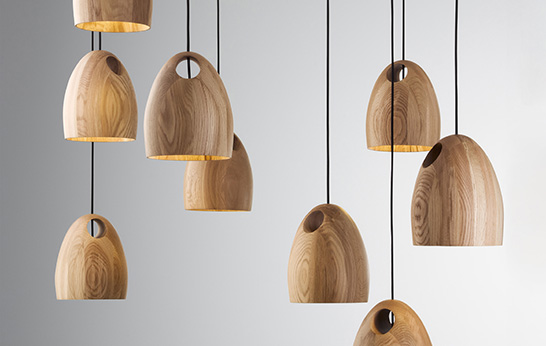 Oak, pendant lamp, Ross Gardam, FSC timber