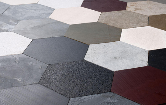 Artesia, Neutri, stone, natural stone, tiles, flooring, hexagon, Italian stone, made in Italy, geometry,