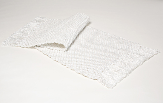 Anna Palomaa, Katriina Nuutinen, Kaamos, Nietos, carpet, flooring, sailing rope, outdoor carpet, repurposed, green, polyester,