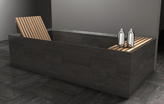 bathroom, fittings, furniture, vanities, sinks, mirror, bathtub, shower tray, stone, wood, steel, Lithoverde, Salvatori, Onsen, Rodolfo Dordoni,