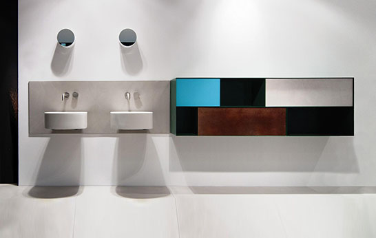synthetic cement wash basin, Elle3, Moab80, bathroom furniture, fittings, Italian design, ceramics, sanitary ceramics,