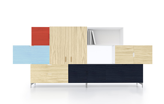 stacking, shelving, modular, customizable, shelving, cabinets, Horreds, Front, Tetris,