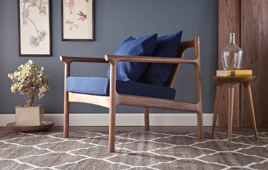 Studio Dunn, ICFF 2014, Stillwater Club Chair, Kujira Coffee Table, furniture, mid-century modern, seating, coffee table,