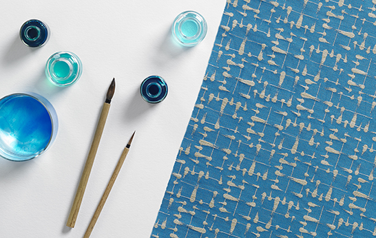 textiles, upholstery, fabric, Bernhardt, design, silk painting, tea painting, Dani Song, Makoto Kishino,