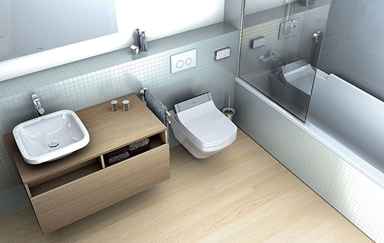 bathroom, wood, bath, fittings, ceramics, contrast, trend,