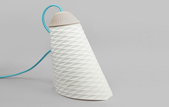 3D Fabrics: Surfaces Trend Topaze parchment lamp by Jean-Sebastien Lagrange