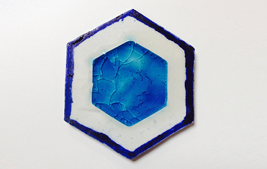 Boris Aldridge, elements, Clé tile,hand formed, recycled glass,