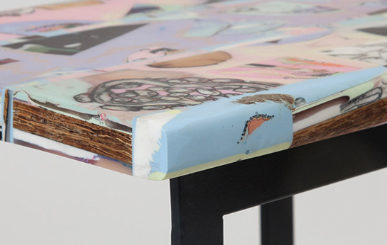 recycled, materials, surface, waste material, repurposed, paper, resin, waste, furniture, lighting,