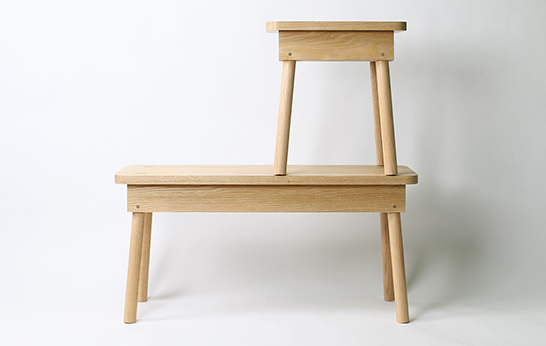American red oak, seating, bench, stool, Dino Snachez, Brace, ICFF 2015,