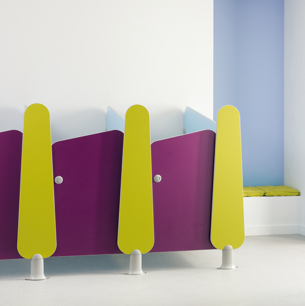 Venesta Washroom: Cool Bathrooms For Cool Kids 423-education_lollipop_doors-and-bench-zoom