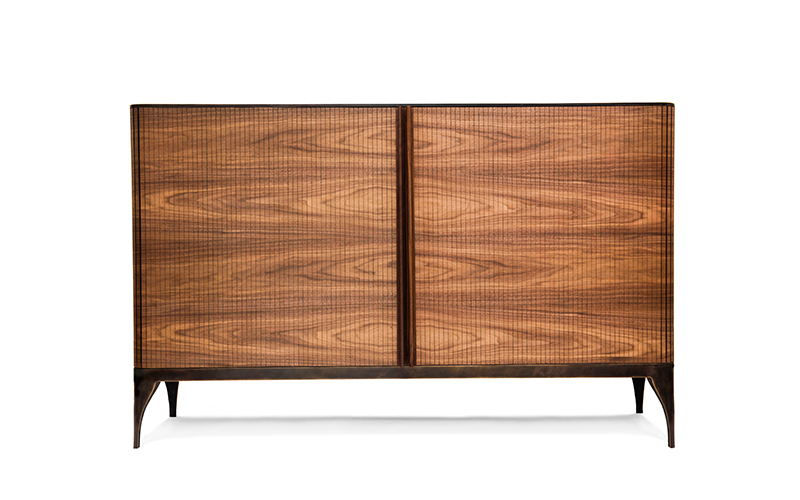 Tambour Credenza by Poritz and Studio Tambour Credenza by Poritz and Studio