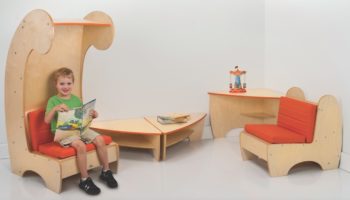 Contemporary Reading Chair Bookcase by Whitney Brothers